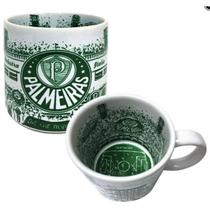 Caneca KazzaVip Estádio do Palmeiras FC Cerâmica 360 ML Palestra Itália Licenciada Branco