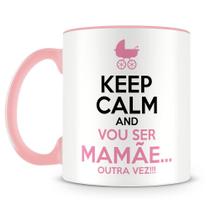 Caneca Keep Calm - Vou Ser Mamãe Outra Vez - Porcelana Rosa Personalizada Caneca Keep Calm - Vou Ser Mamãe Outra Vez - Porcelana Rosa Personalizada