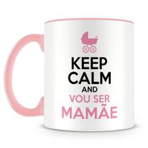Caneca Keep Calm Vou Ser Mamãe - Porcelana Personalizada Rosa Caneca Keep Calm Vou Ser Mamãe - Porcelana Personalizada Rosa