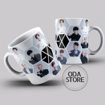Caneca Kpop EXO - fotos em hexagono