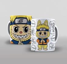 Caneca Labubu Naruto Boruto Dattebayo - Edição Exclusiva