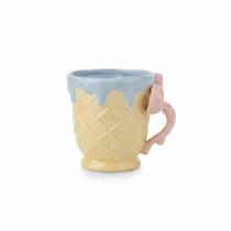 Caneca laço doce colorido porcelana 15 cm tok da casa