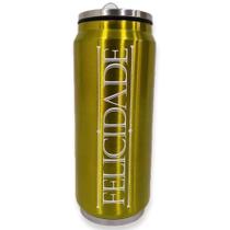 Caneca Latinha Inox 500ml IXB14024 Felicidade - Wincy