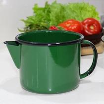 Caneca Leiteira Esmaltada Ágata 12 1L c/ Bico Ewel - VERDE