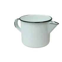 Caneca Leiteira Fervedor Café Rústica Esmaltada 1L Branca