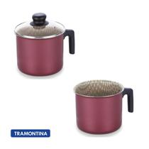 Caneca Leiteira Fervedor Tramontina Antiaderente 1,9L C/Tampa + Leiteira 1,2L