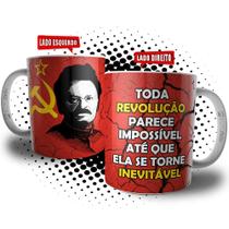 Caneca Leon Trótski Marxista Comunista Revolução Russa Bolchevique Comunismo