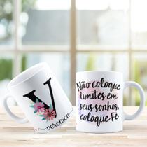 Caneca Letras Flores Personalizada Nome Floral Alfabeto mod03