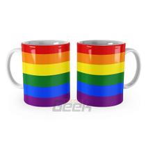 Caneca LGBT Arco-íris Diversidade Bandeira Love is Love