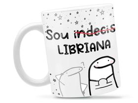 Caneca Libriana Flork Signo Divertida Porcelana Xícara 325ml + Caixa Presente