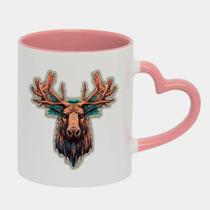 Caneca Love Coração Rosa 325ml ALCE CHIFRE MARROM