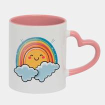 Caneca Love Coração Rosa 325ml ARCO IRIS FOFO LGBTQIA