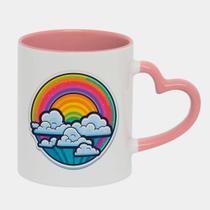 Caneca Love Coração Rosa 325ml ARCO IRIS LGBT NUVENS