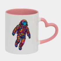 Caneca Love Coração Rosa 325ml ASTRONAUTA CORES NEON