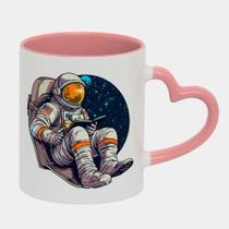 Caneca Love Coração Rosa 325ml ASTRONAUTA LIVRO ESPAÇO