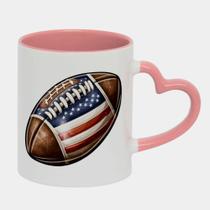 Caneca Love Coração Rosa 325ml BOLA FUTEBOL AMERICANO ARTE
