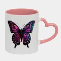 Caneca Love Coração Rosa 325ml BORBOLETA ROXO NEON