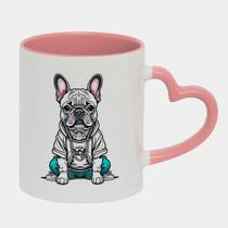 Caneca Love Coração Rosa 325ml BULLDOG ARTE 2 ESTILO FOFO