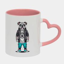 Caneca Love Coração Rosa 325ml BULLDOG ESTILOSO DESENHO