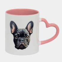 Caneca Love Coração Rosa 325ml BULLDOG PRETO DESENHO