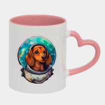 Caneca Love Coração Rosa 325ml CACHORRO ASTRONAUTA SALSICHA 2