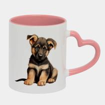 Caneca Love Coração Rosa 325ml CACHORRO DESENHO FOFO 25