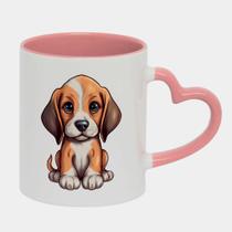 Caneca Love Coração Rosa 325ml CACHORRO DESENHO FOFO 37