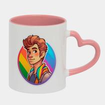 Caneca Love Coração Rosa 325ml LGBTQIA DESENHO ARCO IRIS
