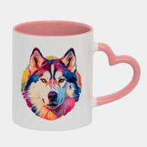 Caneca Love Coração Rosa 325ml LOBO ARTE COLORIDA