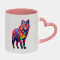 Caneca Love Coração Rosa 325ml LOBO COLORIDO LGBT