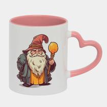 Caneca Love Coração Rosa 325ml MAGO BARBA CHAPEU VERMELHO