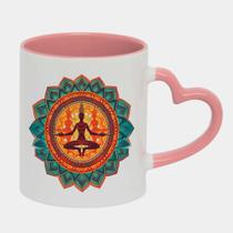 Caneca Love Coração Rosa 325ml MANDALA YOGA VERDE