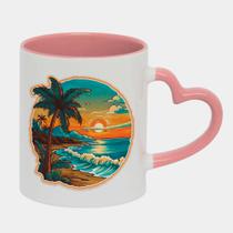 Caneca Love Coração Rosa 325ml MAR PRAIA ARTE COLOR