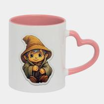 Caneca Love Coração Rosa 325ml MENINO ELFO DESENHO FOFO
