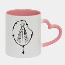 Caneca Love Coração Rosa 325ml NOSSA SENHORA APARECIDA TERCO