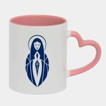 Caneca Love Coração Rosa 325ml NOSSA SENHORA DESENHO AZUL
