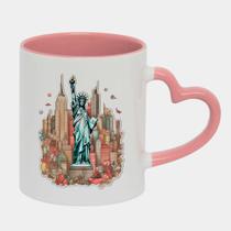 Caneca Love Coração Rosa 325ml NOVA YORK ESTATUA CIDADE