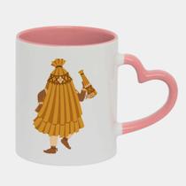 Caneca Love Coração Rosa 325ml OBALUAE CANDOMBLE DESENHO
