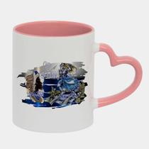 Caneca Love Coração Rosa 325ml OGUM REINO ORIXAS UMBANDA