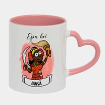 Caneca Love Coração Rosa 325ml Orixa Iansa Umbanda