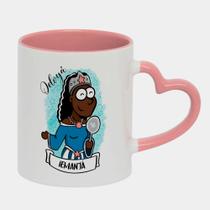 Caneca Love Coração Rosa 325ml Orixa Iemanja Candomble