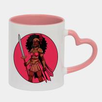 Caneca Love Coração Rosa 325ml ORIXA OBA DESENHO ARTE ESPADA