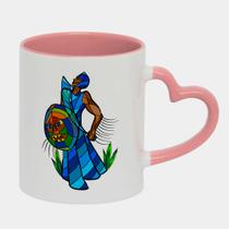 Caneca Love Coração Rosa 325ml ORIXA OGUM DESENHO COLORIDO
