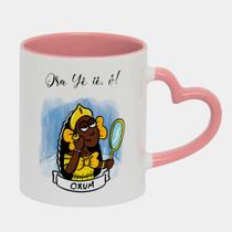 Caneca Love Coração Rosa 325ml Orixa Oxum Umbanda