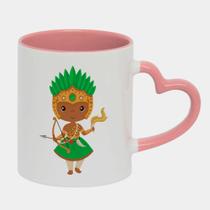Caneca Love Coração Rosa 325ml OXOSSI ODE UMBANDA DESENHO