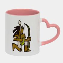 Caneca Love Coração Rosa 325ml OXOSSI ORIXA DE CANDOMBLE ARTE