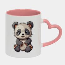 Caneca Love Coração Rosa 325ml PANDA FOFINHO DESENHO