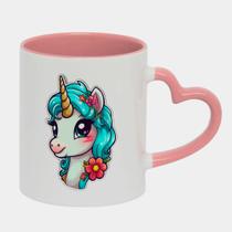 Caneca Love Coração Rosa 325ml PONEI FOFINHO ARTE