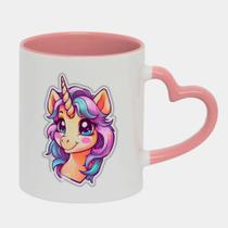 Caneca Love Coração Rosa 325ml PONEI FOFINHO DESENHO