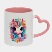 Caneca Love Coração Rosa 325ml PONEI FOFO FLORES
